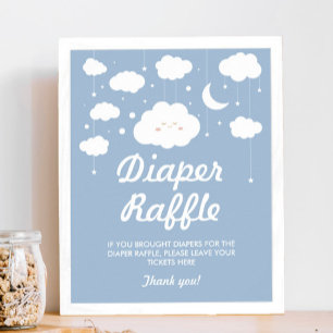 Affiche Baby shower Cloud bleu Refroidisseur Jeu