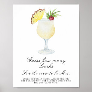 Affiche Baby shower cocktail - Devinez combien de bouchons