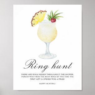 Affiche Baby shower cocktail - Jeu de chasse à l'anneau