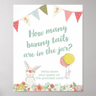 Affiche Baby shower Combien de Queues de lapin sont dans l