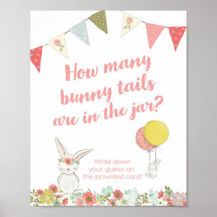 Affiche Baby shower Combien de Tails de lapin sont dans le