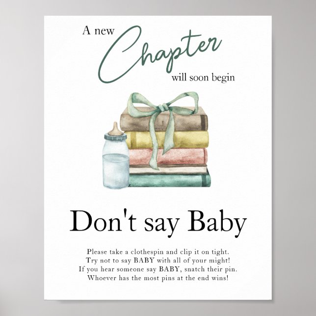 Affiche Baby-shower conte de fées - Ne dites pas bébé  (Devant)