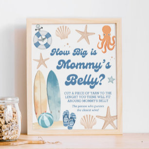 Affiche Baby shower côtier Quelle taille a son ventre
