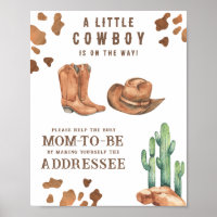 Baby-shower cow-boy - Aidez la future maman occupé