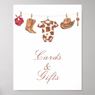 Affiche Baby-shower cow-boy - Cartes et Cadeaux