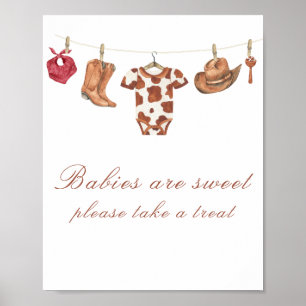 Affiche Baby-shower cow-boy - Les bébés sont mignons