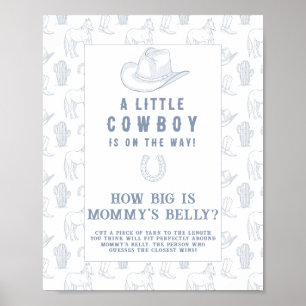 Affiche Baby-shower cow-boy Quelle est la taille du ventre