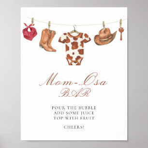 Affiche Baby shower cowboy - Bar à mimosa