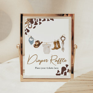 Affiche Baby shower Cowboy Raffin de couche