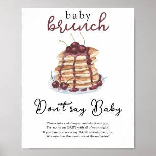 Affiche Baby shower crêpes Ne dites pas Bébé