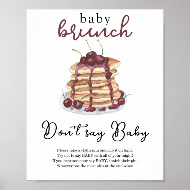 Affiche Baby shower crêpes Ne dites pas Bébé (Devant)