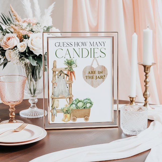 Affiche Baby shower cultivé localement Combien de bonbons  (Créateur téléchargé)