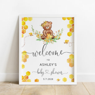 Affiche Baby shower d'abeilles