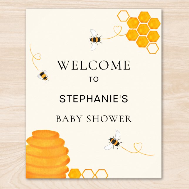 Affiche Baby shower d'abeilles (Créateur téléchargé)