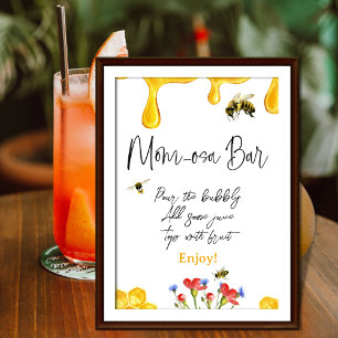 Affiche Baby shower d'abeilles au miel jaune Maman-Osa Bar