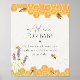 Affiche baby shower d'abeilles miel conseils pour bébé sig