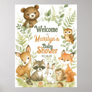 Affiche Baby shower d'accueil Bébé Animaux