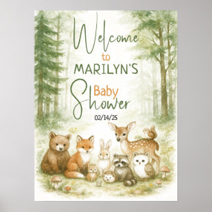 Affiche Baby shower d'accueil Bébé Animaux