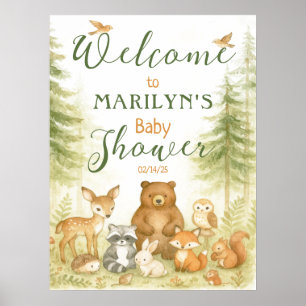 Affiche Baby shower d'accueil Bébé Animaux