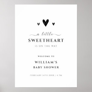 Affiche Baby shower d'accueil Black Little Sweetheart