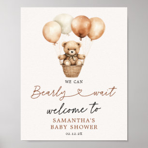 Affiche Baby shower d'accueil neutre entre les sexes chez