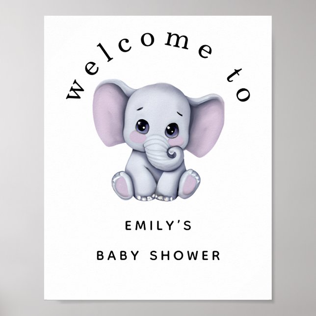 Affiche Baby shower d'accueil neutre entre les sexes des é (Devant)