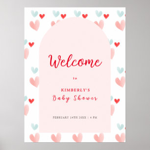 Affiche Baby shower d'accueil Pastel Sweetheart Arch