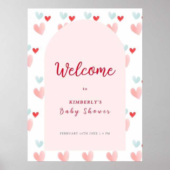 Affiche Baby shower d'accueil Pastel Sweetheart Arch (Devant)