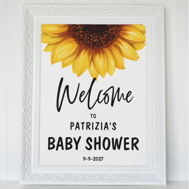 Affiche Baby shower d'accueil pour tournesol Automne (Créateur téléchargé)