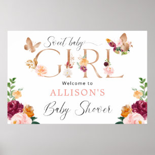 Affiche Baby shower d'accueil Sweet Baby Girl