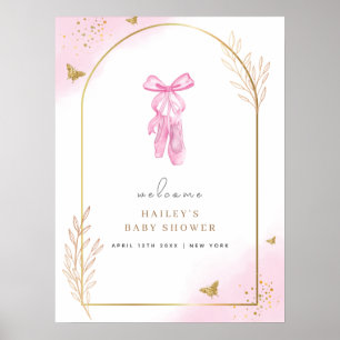 Affiche Baby shower d'accueil Sweet Elegant Arch Ballerina