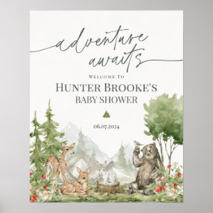 Affiche Baby shower d'Affiche de bienvenue des animaux de