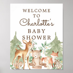 Affiche Baby shower d'Affiche de bienvenue des animaux de 