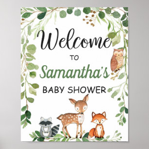 Affiche Baby shower d'Affiche de bienvenue des animaux de
