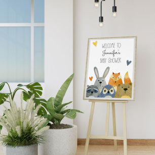 Affiche Baby shower d'Affiche de bienvenue des animaux de