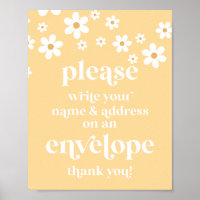 Baby shower Daisy Écrivez votre adresse de nom Sig