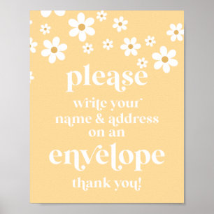 Affiche Baby shower Daisy Écrivez votre adresse de nom Sig