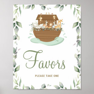 Affiche Baby shower d'arche de Noé de verdure Anniversaire