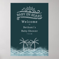 Baby shower d'ardoise neutre à bord