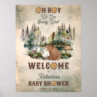 Baby shower d'attente rapide de la forêt rustique