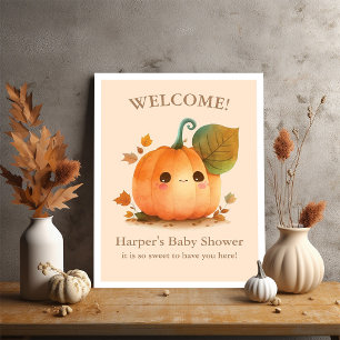 Affiche Baby shower d'automne Citrouille doux