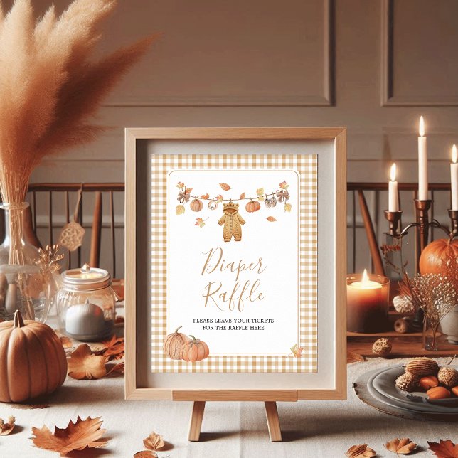Affiche Baby shower d'automne du Citrouille rustique (Créateur téléchargé)