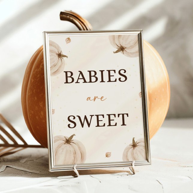 Affiche Baby shower D'Automne Les Bébés Sont Doux (Créateur téléchargé)