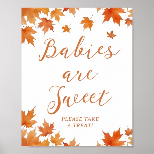 Affiche Baby shower d'automne Les bébés sont doux Faveur (Devant)