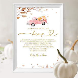 Affiche Baby shower D'Automne Un Message Du Signe Bump