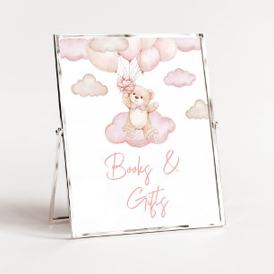 Affiche Baby shower de ballons pour bébés roses Livres et 