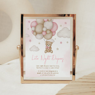 Affiche Baby shower de ballons pour filles nocturnes