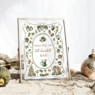 Affiche Baby shower de bar à chocolat chaud hiver