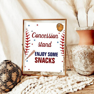 Affiche Baby shower de baseball Concession Stand Signal Sp
