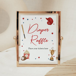 Affiche Baby shower de baseball Déchets Raffle